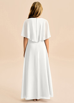 Azazie Maris Junior White A-Line Chiffon Dress image2
