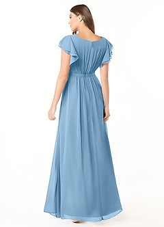 Azazie Daphne Modest Bridesmaid Dresses A-Line Ruffled Chiffon Floor-Length Dress image2