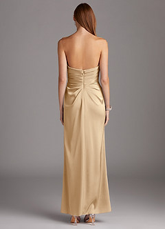 Azazie Lexie Final Sale Champagne Sheath Strapless Stretch Satin Convertible Dress image3