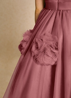 Azazie Vola Flower Girl Dresses Amethyst Ball-Gown Sleeveless Tulle Dress image6
