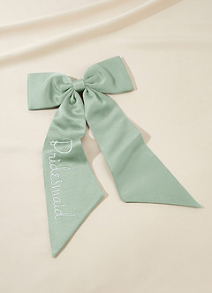 front Personalized Embroidered Matching Color Hair Bows