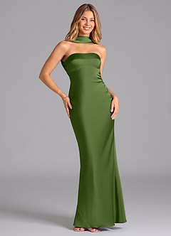 Azazie Lusinda Bridesmaid Dresses Juniper Mermaid Strapless Stretch Satin Dress image3