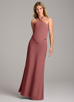 Azazie Keisha Bridesmaid Dresses Amethyst Sheath Chiffon Dress image5