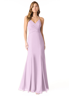 Azazie Carolina Bridesmaid Dresses Frosted Lilac Mermaid Ruched Chiffon Dress image1