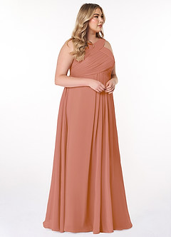 Azazie Kaleigh Bridesmaid Dresses MAI TAI A-Line Pleated Chiffon Dress image10