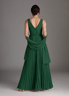 Azazie Kris Mother of the Bride Dresses Dark Green A-Line Sequins Chiffon Dress image4