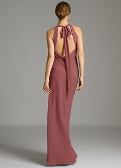 Azazie Cairo Vestidos de damas de honor Vestido de Amatista de Gasa de Corte Sirena con Plisado image3