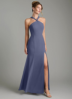 Azazie Rue Bridesmaid Dresses Stormy A-Line Halter Chiffon Dress image1