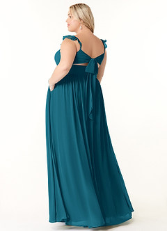 Azazie Metz Bridesmaid Dresses Ink Blue A-Line Sweetheart Ruched Chiffon Dress image10
