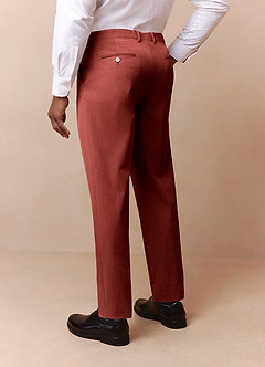 front James Terracotta Structured Stretch Dress Pants