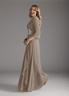 Azazie Jaycee Mother of the Bride Dresses Taupe A-Line Chiffon Dress image3