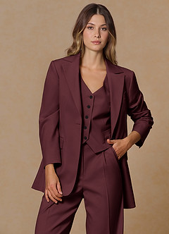 front Rowan Cabernet Refined Weave Performance blazer