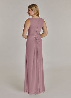 Azazie Manuella Mother of the Bride Dresses Dusty Rose A-Line V-Neck Pleated Chiffon Dress image6