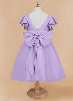 Azazie Kaeya Flower Girl Dresses Lilac A-Line Bow Tulle Dress image6