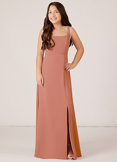 Azazie Renee Junior A-Linie Seitliche Cut-Outs Chiffon Kleid Mai Tai image1