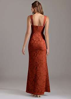 Azazie Denice Bridesmaid Dresses Auburn Mermaid Pleated Floral Burnout Dress image5