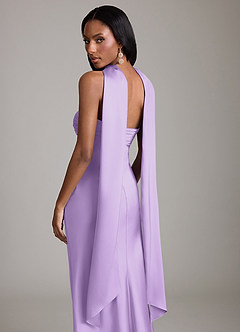 Azazie Saylor Brudtärnklänningar Klä av Sjöjungfru i Stretch Satin Axelbandslös Lila image7