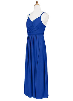 Azazie Luxy Junior Vestido de Azul Real de Malla con Plisado image8