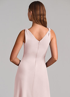 Azazie Nerine Brudtärnklänningar Klä av A-Linje i Chiffong Plisserad Rodnande Rosa image7