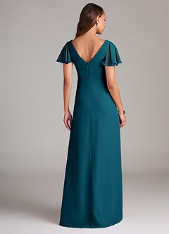 Azazie Soren Abiti da Damigella Abito A-Line in Chiffon Increspato Blu Inchiostro image2