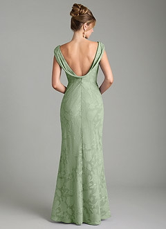 Azazie Kieryn Robes de demoiselle d'honneur Robe Sirène en Blumen-Burnout Plissée Vert Sauge image7