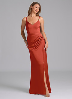 Azazie Leo Schlussverkauf Etui Plissee Stretch-Satin Kleid Black image2