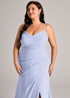 Azazie Deandra Bridesmaid Dresses Lavender Mermaid Pleated Chiffon Dress image12
