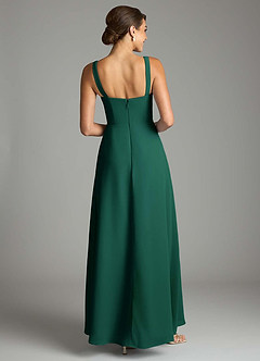 Azazie Debra Bridesmaid Dresses Emerald A-Line with Pockets Chiffon Convertible Dress image6