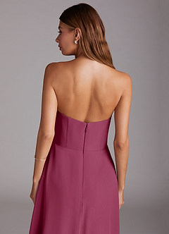 Azazie Wren Abiti da Damigella Abito A-Line in Chiffon Senza Cinturino Gelso image8