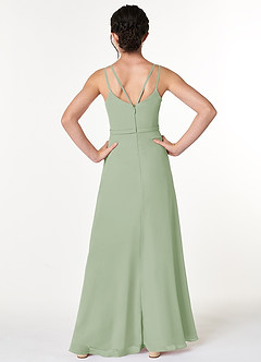 Azazie Janine Junior Dusty Sage A-Line Chiffon Dress image2