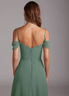 Azazie Marley Bridesmaid Dresses Eucalyptus A-Line Off the Shoulder Chiffon Convertible Dress image9