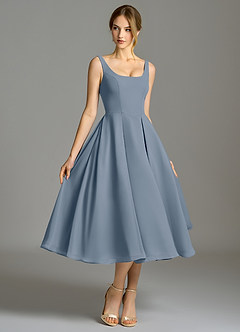 Azazie Amalie Bridesmaid Dresses Twilight A-Line Pleated Chiffon Dress image3