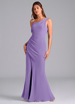 Azazie Madelyn Robes de demoiselle d'honneur Robe Sirène Convertible en Mousseline de soie Ue épaule Tahiti image5