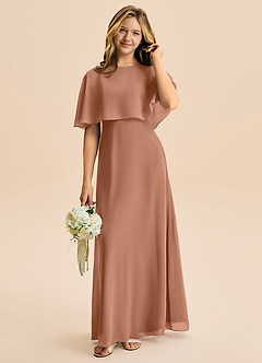 Azazie Maris Junior Abito A-Line in Chiffon Bronzo image1