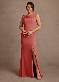 Azazie Irvine Mother of the Bride Dresses Antique Rose A-Line Pleated Chiffon Dress image2