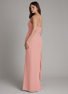 Azazie Latrice Final Sale Rosette Sheath Ruched Chiffon Dress image6