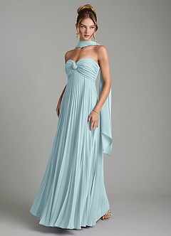 Azazie Tempest Vestidos de damas de honor Vestido Vidrio Marino de Gasa de Imperio Convertible con Corsé image6