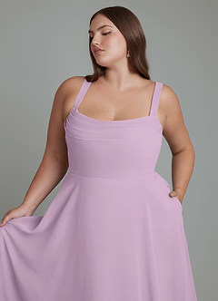 Azazie Shaude Bridesmaid Dresses Wisteria A-Line Pleated Chiffon Dress image11