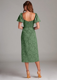 Azazie Evalina Bridesmaid Dresses Eucalyptus Sheath Floral Burnout Dress image7