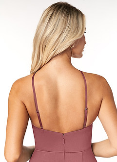 Azazie Stacey Final Sale Agave Mermaid Stretch Satin Dress image7