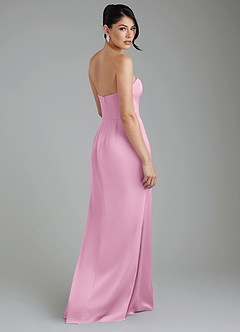 Azazie Tyler Robes de demoiselle d'honneur Robe Fourreau Convertible en Satin extensible Sans bretelles Rose Bonbon image11