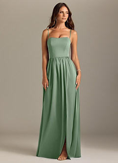 Azazie Calianna Bridesmaid Dresses Matcha A-Line Off the Shoulder Stretch Satin Convertible Dress image8
