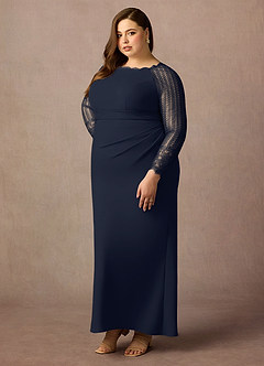 Azazie Peggy 신부의 어머니 드레스 쉬스 레이스 플로어 길이 드레스 image10