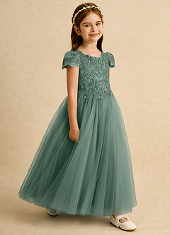 Azazie Puff Flower Girl Klänningar Klänning Balklänning i Tyll Spets image3