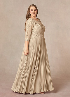 Azazie Corinne Kleider für die Brautmutter A-Linie Pailletten Chiffon Kleid Champagner image11