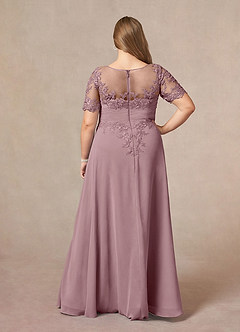 Azazie Raissa Mother of the Bride Dresses Dusty Rose A-Line Lace Chiffon Dress image10