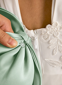 Azazie Dimple vestidos de niña de las flores Vestido de Marfil Agave de Tul de Princesa con Encaje image8