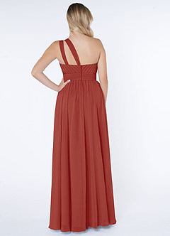 Azazie Molly Final Sale Dusty Blue A-Line One Shoulder Chiffon Dress image2