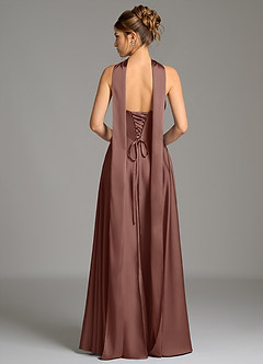 Azazie Ayla Vestidos de damas de honor Vestido de Expresado de Satén Elástico de Corte en A con Corsé image7