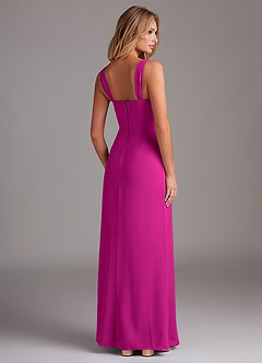 Azazie Denice Vestidos de damas de honor Vestido de Fucsia de Gasa de Recto con Plisado image6